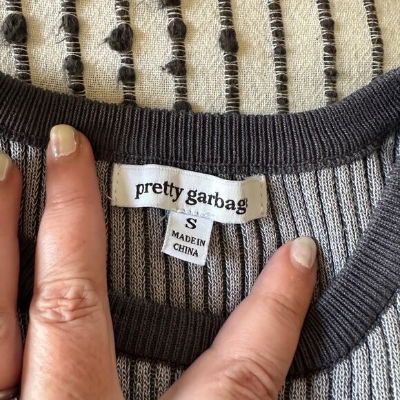 PRETTY GARBAGE | Dolls Kill Sun Ray Ribbed High Neck Bodycon Dress | Small - Picture 6 of 7